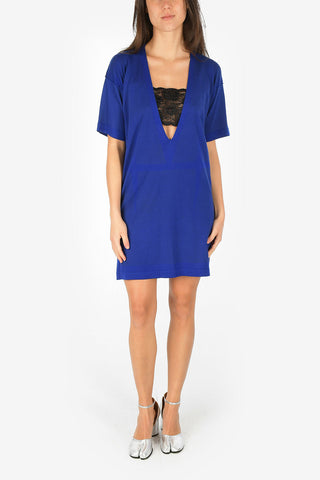 MM1 Plunging Neckline Knit Mini Dress