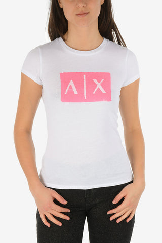 ARMANI EXCHANGE T-shirt con Logo in Paillettes