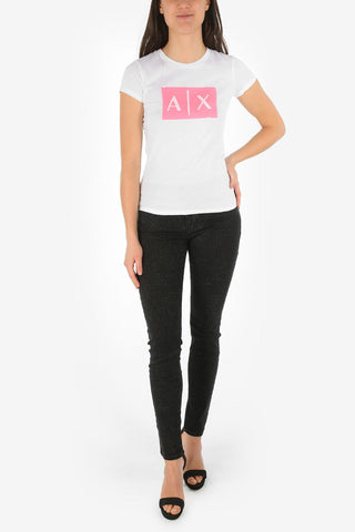 ARMANI EXCHANGE T-shirt con Logo in Paillettes