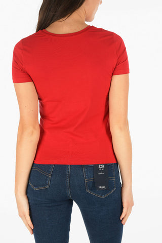 ARMANI JEANS Sequined Logo-Embroidery T-shirt