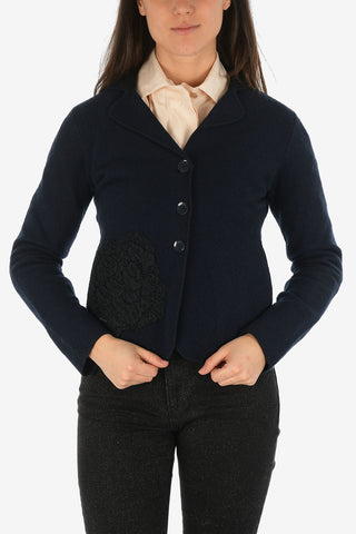 ARMANI JEANS 3 Wool Botton Blazer with Embroidery