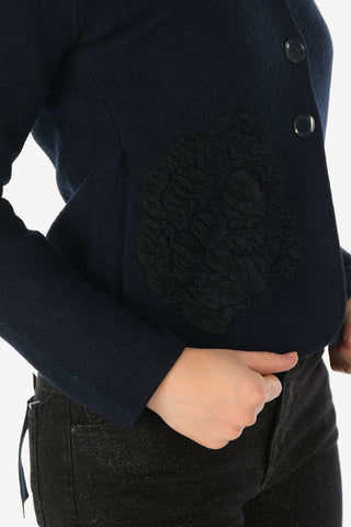 ARMANI JEANS 3 Wool Botton Blazer with Embroidery