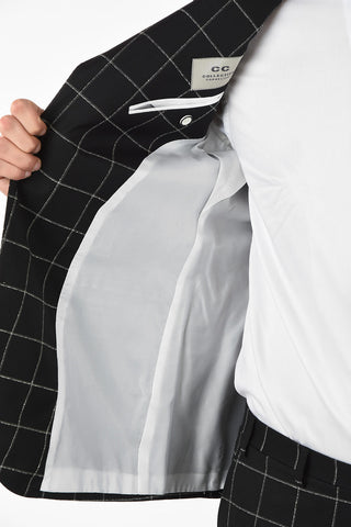 CC COLLECTION RESET check virgin wool suit