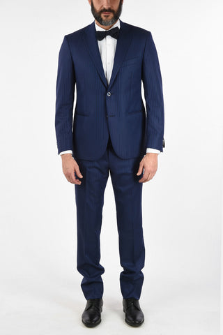 CC COLLECTION CERIMONIA REWARD pinstriped silk and virgin wool suit