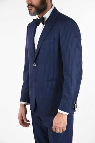 CC COLLECTION CERIMONIA REWARD pinstriped silk and virgin wool suit