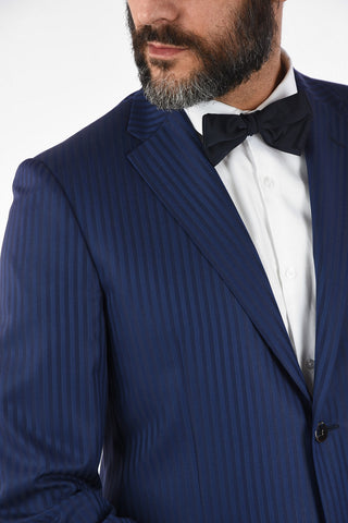 CC COLLECTION CERIMONIA REWARD pinstriped silk and virgin wool suit