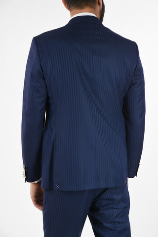 CC COLLECTION CERIMONIA REWARD pinstriped silk and virgin wool suit
