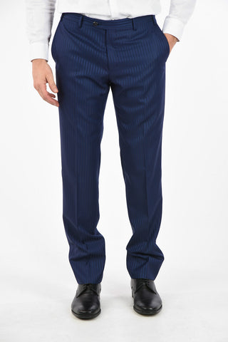 CC COLLECTION CERIMONIA REWARD pinstriped silk and virgin wool suit