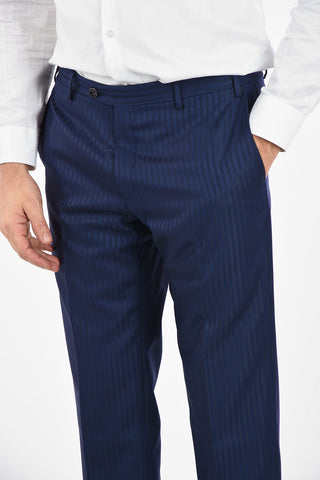 CC COLLECTION CERIMONIA REWARD pinstriped silk and virgin wool suit