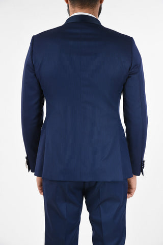 CC COLLECTION CERIMONIA RESET pinstriped virgin wool Tuxedo