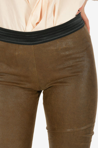 Drawstring Leather Pants