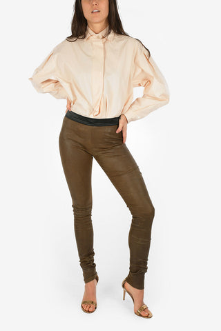 Drawstring Leather Pants