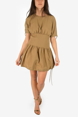 Short Sleeve A-Line Mini Dress