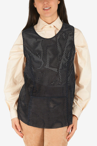 Suede Leather Open Work Top