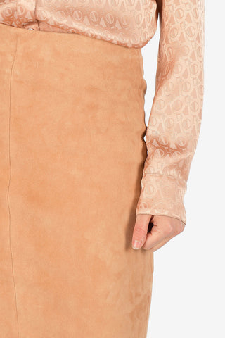 Suede Leather Pencil Skirt