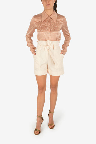 High Waist Side Pockets Shorts with Belt