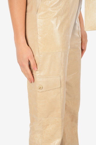 Leather Utility-Style Jumpsuit With Belt