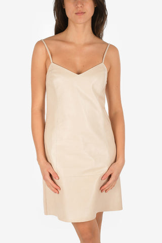 Spaghetti Strap Leather Sun Dress