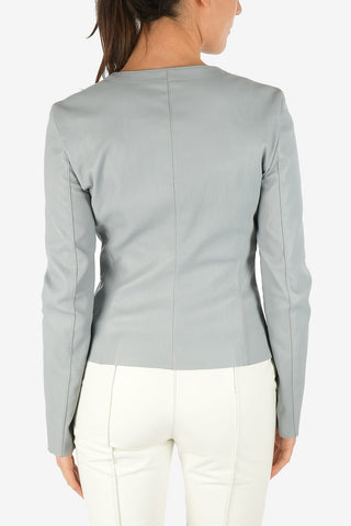 Leather Jacket with Zip Closure