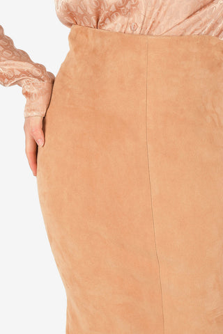Suede Leather Pencil Skirt