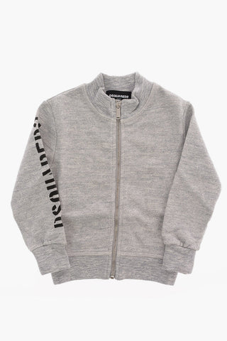 Felpa con Stampa Logo e Zip