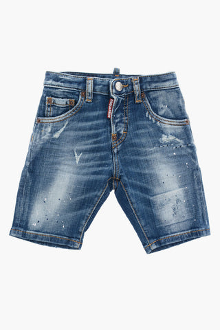 Vintage Effect Distressed Shorts