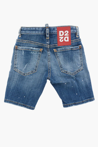 Vintage Effect Distressed Shorts