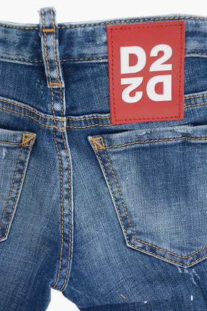 Vintage Effect Distressed Shorts