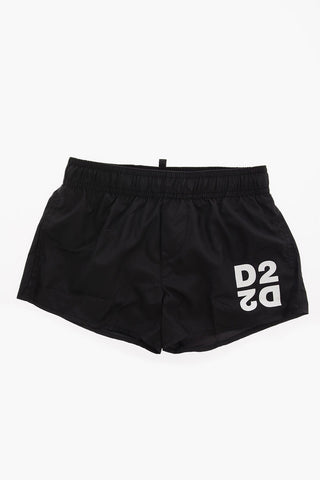Logo Print Board Shorts Beachwear