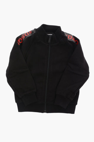 Felpa con Stampa Logo e Zip