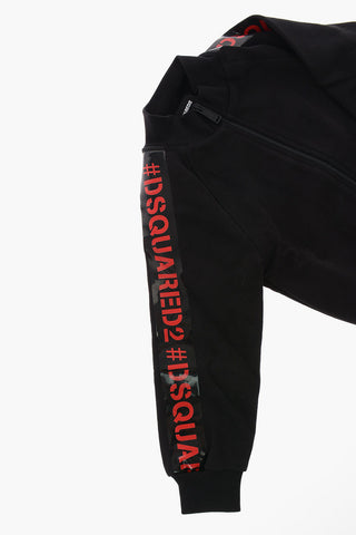 Felpa con Stampa Logo e Zip