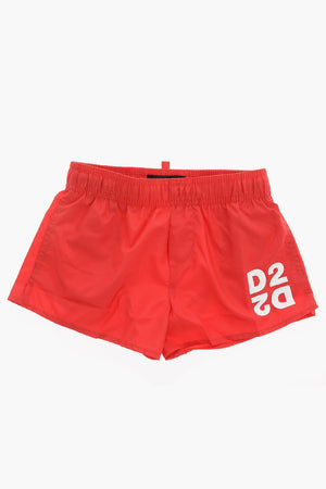 Logo Print Board Shorts Beachwear