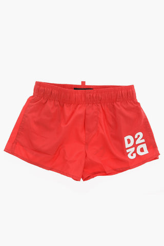 Logo Print Board Shorts Beachwear