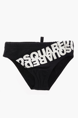 Logo Print Slip Beachwear