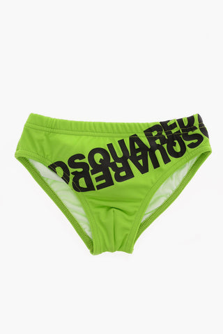 Logo Print Slip Beachwear