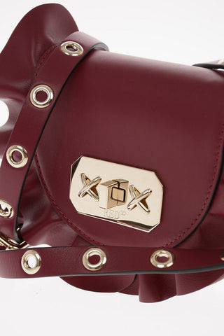 Leather ROCK RUFFLES Mini Saddle Bag with Removable Shoulder Strap