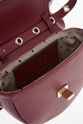 Leather ROCK RUFFLES Mini Saddle Bag with Removable Shoulder Strap