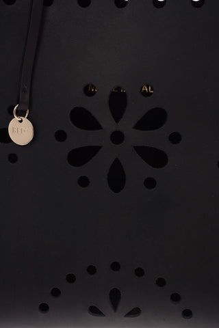 Laser Cut Leather Maxi Tote Bag