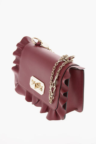 Soft leather ROCK RUFFLES Shoulder Bag with Adjustable Shoulder Chain 