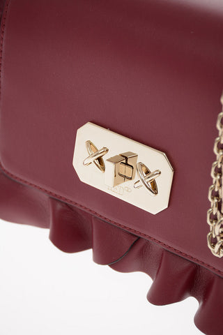 Soft leather ROCK RUFFLES Shoulder Bag with Adjustable Shoulder Chain 