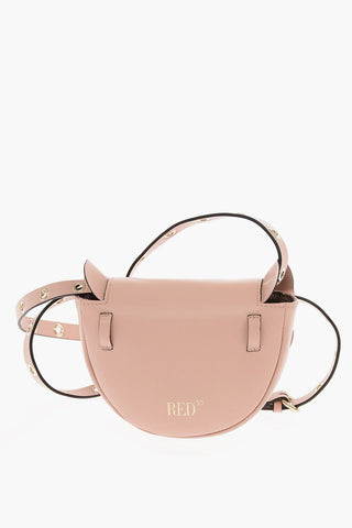 Leather ROCK RUFFLES Mini Saddle Bag with Removable Shoulder Strap