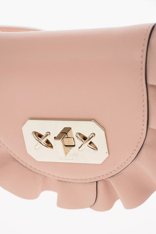 Leather ROCK RUFFLES Mini Saddle Bag with Removable Shoulder Strap