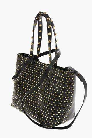 Borsa Tote in Nappa con Applicazioni Floreali