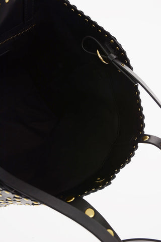 Borsa Tote in Nappa con Applicazioni Floreali