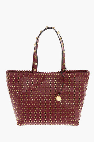 Borsa Tote in Nappa con Applicazioni Floreali