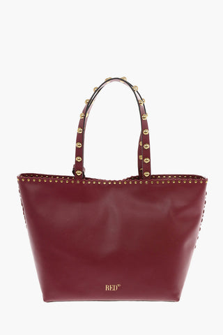 Borsa Tote in Nappa con Applicazioni Floreali