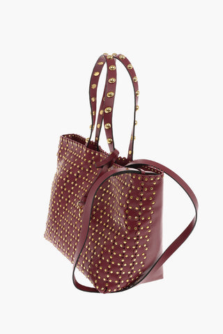 Borsa Tote in Nappa con Applicazioni Floreali