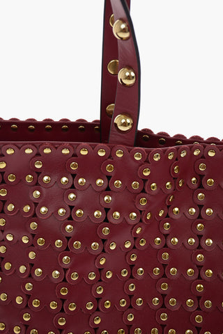 Borsa Tote in Nappa con Applicazioni Floreali