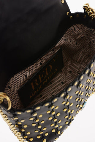 Soft Leather Mini Shoulder Bag with Floral Applications