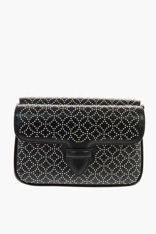 Borsa Saddle in Pelle con Borchie e Tracolla Removibile 